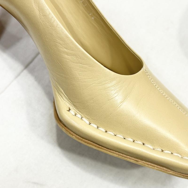 クラネ CLANE パンプス パンプス スクエアトゥ レザーパンプス ステッチデザイン ベージュ 36 23.0cm 無地 ベージュ / ベージュ / beige レディース USED 古着 中古 50154393