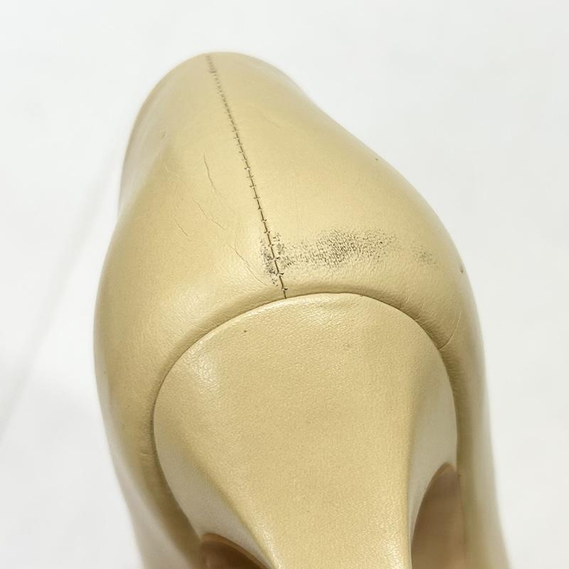 クラネ CLANE パンプス パンプス スクエアトゥ レザーパンプス ステッチデザイン ベージュ 36 23.0cm 無地 ベージュ / ベージュ / beige レディース USED 古着 中古 50154393