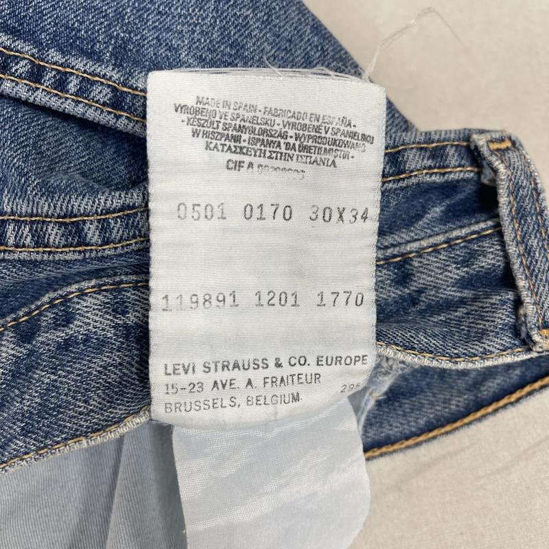 リーバイス Levi s パンツ デニム、ジーンズ 00s 501 ストレート ユーロ デニム パンツ 295 ベルギー製 36インチ インディゴ / インディゴ / Indigo メンズ USED 古着 中古 50154395