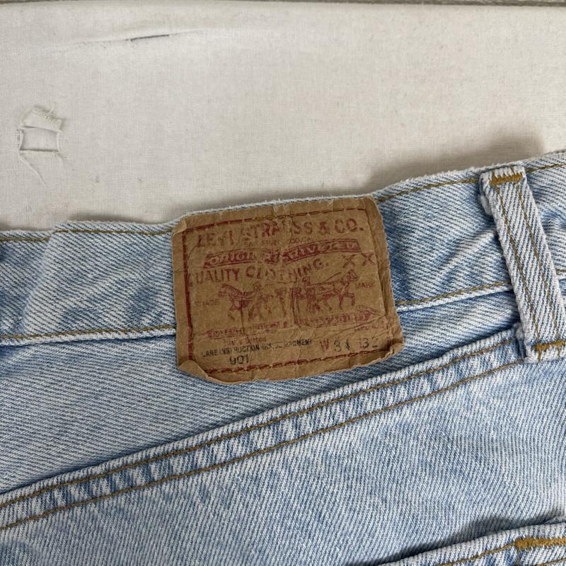 リーバイス Levi s パンツ デニム、ジーンズ 90s 901 524 ハイ ウエスト モンロー デニム パンツ 34インチ 水色 / ライトブルー / メンズ USED 古着 中古 50154397