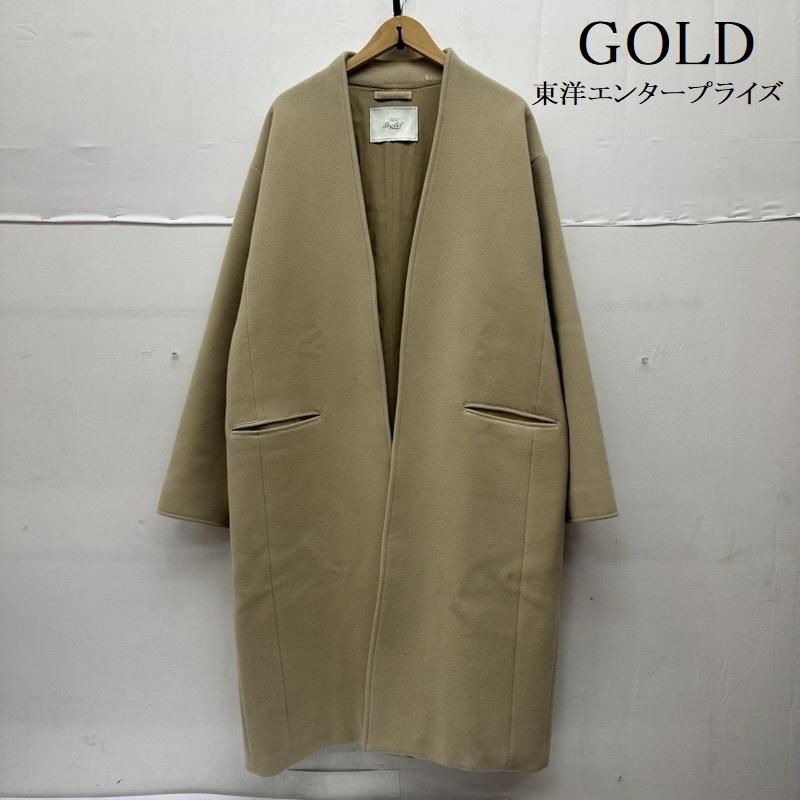 ゴールド GOLD コート コート一般 東洋エンタープライズ ウール ノーカラー コート GL14266 L ベージュ / ベージュ / beige メンズ USED 古着 中古 50154402