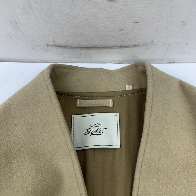 ゴールド GOLD コート コート一般 東洋エンタープライズ ウール ノーカラー コート GL14266 L ベージュ / ベージュ / beige メンズ USED 古着 中古 50154402