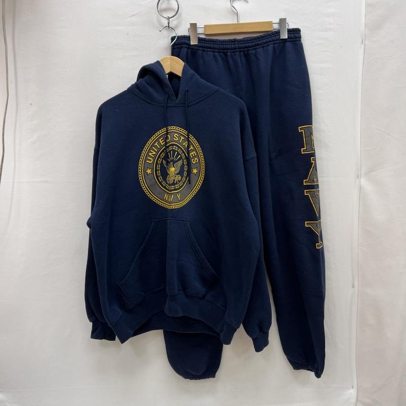 ヴィンテージ VINTAGE パーカー 長袖 90s USA製 U.S. NAVY パーカー スウェットパンツ セットアップ - 紺 / ネイビー / navy メンズ USED 古着 中古 50154416