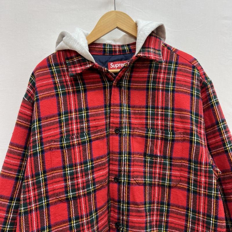 シュプリーム Supreme シャツ、ブラウス 長袖 23AW Tartan Flannel Hooded Shirt タータンチェック フードシャツ M 赤 / レッド / red メンズ USED 古着 中古 50154420