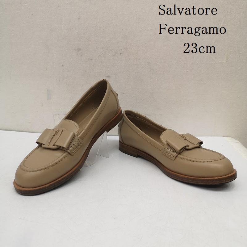 サルヴァトーレフェラガモ Salvatore Ferragamo ローファー ローファー ローファー　VIVALDO ヴァラ リボン モカシン 5 1/2 23.0cm ベージュ / ベージュ / beige レディース USED 古着 中古 50154435