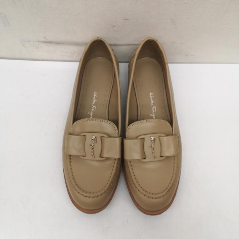 サルヴァトーレフェラガモ Salvatore Ferragamo ローファー ローファー ローファー　VIVALDO ヴァラ リボン モカシン 5 1/2 23.0cm ベージュ / ベージュ / beige レディース USED 古着 中古 50154435