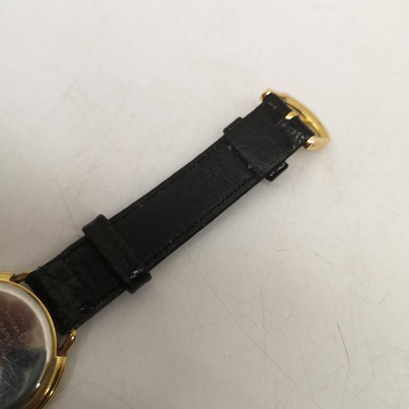 クリスチャンディオール Christian Dior 腕時計 アナログ（クォーツ式） 59 121 CD 総柄 アナログ 腕時計 レザー ベルト - 黒 / ブラック / black X 金 / ゴールド / gold color レディース USED 古着 中古 50154441