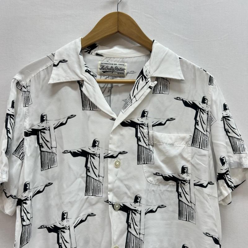ワコマリア WACKO MARIA シャツ、ブラウス 半袖 CORCOVADO ALOHA SHIRT キリスト ハワイアン アロハ シャツ M 白 / ホワイト / white メンズ USED 古着 中古 50154442