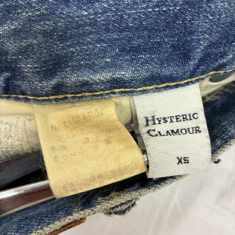 ヒステリックグラマー HYSTERIC GLAMOUR パンツ デニム、ジーンズ スタッズ クラッシュ ダメージ リペア ジーンズ デニムパンツ 0102AP02 XS ダメージ加工 レディース USED 古着 中古 50154443