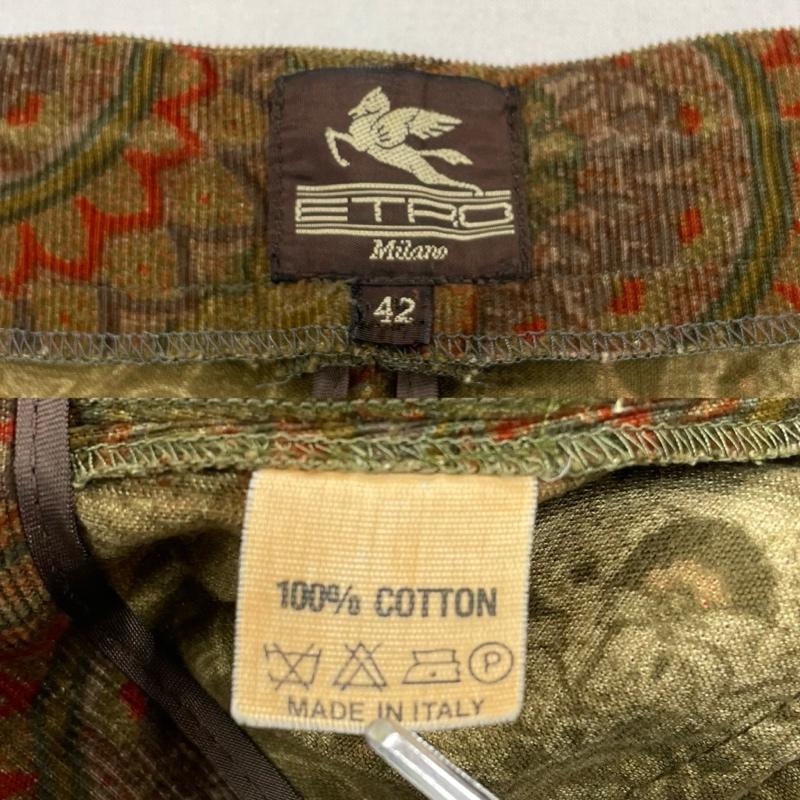 エトロ ETRO パンツ ワークパンツ、ペインターパンツ ペイズリー コーデュロイ パンツ プリント ジップフライ 42 プリント マルチカラー / マルチカラー / multicolor レディース USED 古着 中古 50154474