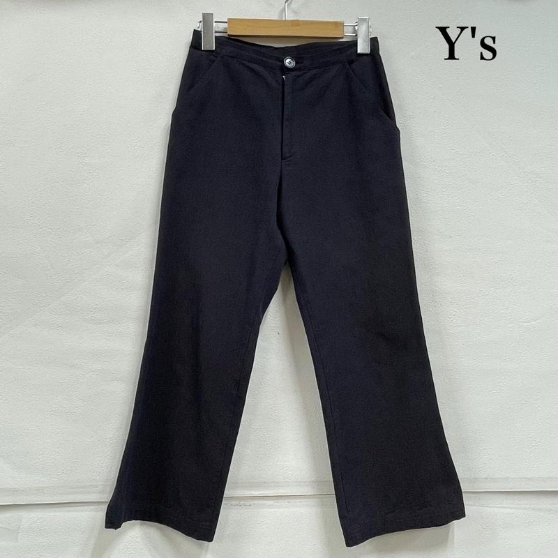 ワイズビスリミ Y s bis LIMI パンツ スラックス サイド スリット パンツ ストレート フレア ジップフライ XS 無地 紺 / ネイビー / navy レディース USED 古着 中古 50154475