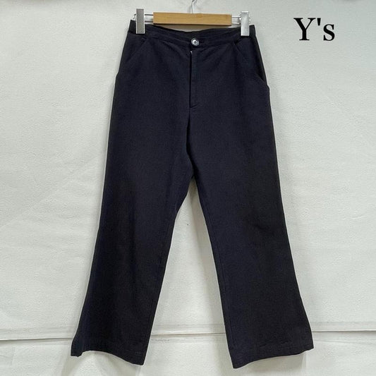 ワイズビスリミ Y s bis LIMI パンツ スラックス サイド スリット パンツ ストレート フレア ジップフライ XS 無地 紺 / ネイビー / navy レディース USED 古着 中古 50154475