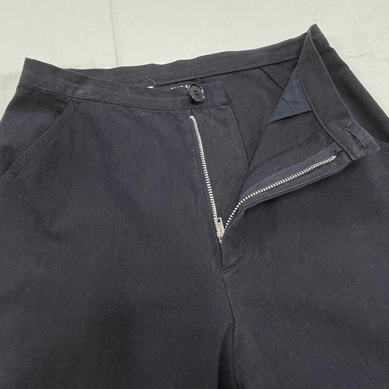 ワイズビスリミ Y s bis LIMI パンツ スラックス サイド スリット パンツ ストレート フレア ジップフライ XS 無地 紺 / ネイビー / navy レディース USED 古着 中古 50154475
