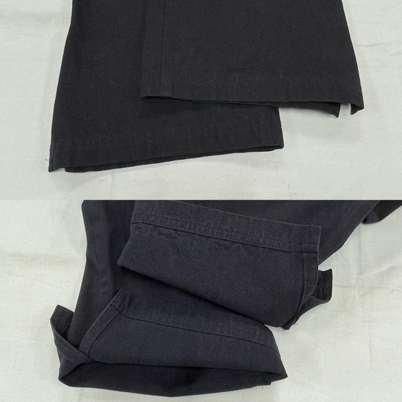 ワイズビスリミ Y s bis LIMI パンツ スラックス サイド スリット パンツ ストレート フレア ジップフライ XS 無地 紺 / ネイビー / navy レディース USED 古着 中古 50154475