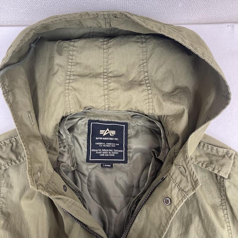 アルファ インダストリー Alpha Industries ジャケット、上着 ジャンパー、ブルゾン M-65 モッズ コート ジップ アップ ジャケット 20520-003 L カーキ / カーキ / khaki メンズ USED 古着 中古 50154476