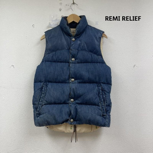 レミ レリーフ REMI RELIEF ジャケット、上着 ダウンベスト BEAMS PLUS 別注 デニム ダウン ベスト S インディゴ / インディゴ / Indigo メンズ USED 古着 中古 50154477