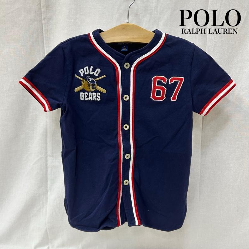 ポロラルフローレン POLO RALPH LAUREN シャツ、ブラウス 半袖 POLO BEAR 刺繍ベースボールシャツ SIZE:6 navy - 刺繍 紺 / ネイビー / navy ボーイズ USED 古着 中古 50154497