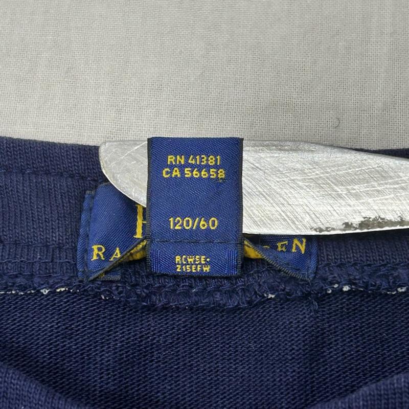 ポロラルフローレン POLO RALPH LAUREN シャツ、ブラウス 半袖 POLO BEAR 刺繍ベースボールシャツ SIZE:6 navy - 刺繍 紺 / ネイビー / navy ボーイズ USED 古着 中古 50154497