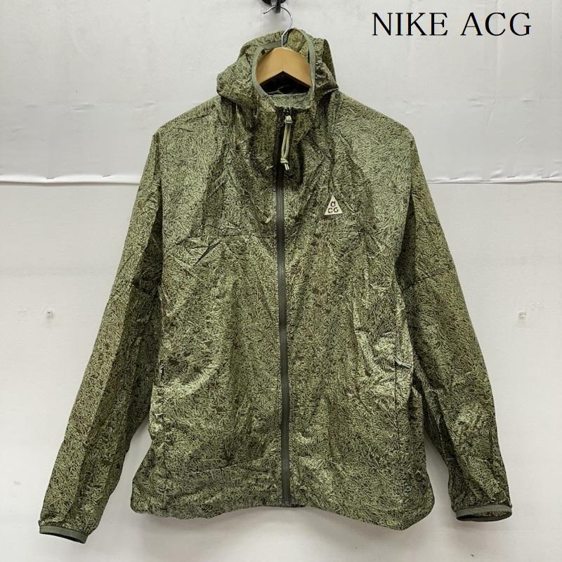 ナイキ エィシージー NIKE ACG ジャケット、上着 ジャンパー、ブルゾン CNDR CN HOODIE JACKET AOP 総柄 ナイロン ジャケット DO6269-334 M 緑 / グリーン / green メンズ USED 古着 中古 50154499