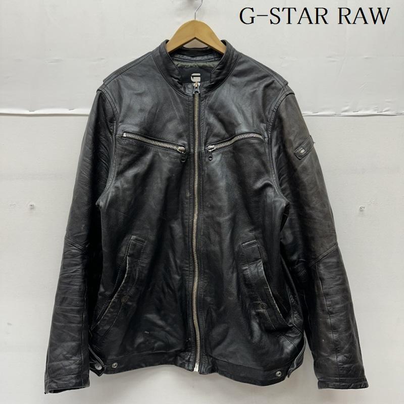 ジースターロゥ G-STAR RAW ジャケット、上着 レザージャケット MOVER LEATHER JKT シングル ライダース レザー ジャケット D03472-8259-990 XL 黒 / ブラック / black メンズ USED 古着 中古 50154509