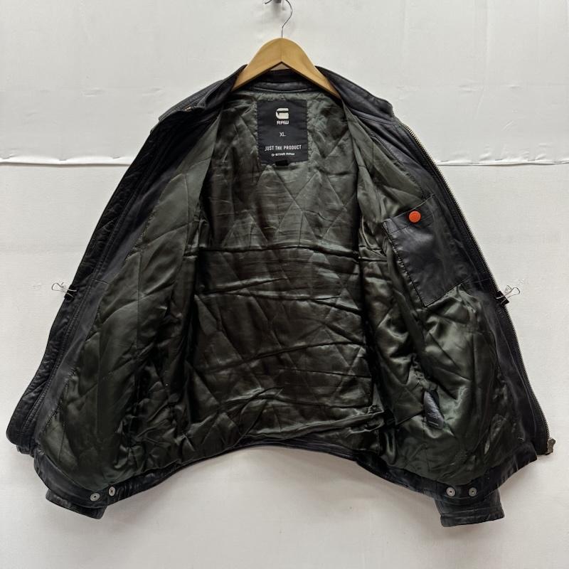 ジースターロゥ G-STAR RAW ジャケット、上着 レザージャケット MOVER LEATHER JKT シングル ライダース レザー ジャケット D03472-8259-990 XL 黒 / ブラック / black メンズ USED 古着 中古 50154509