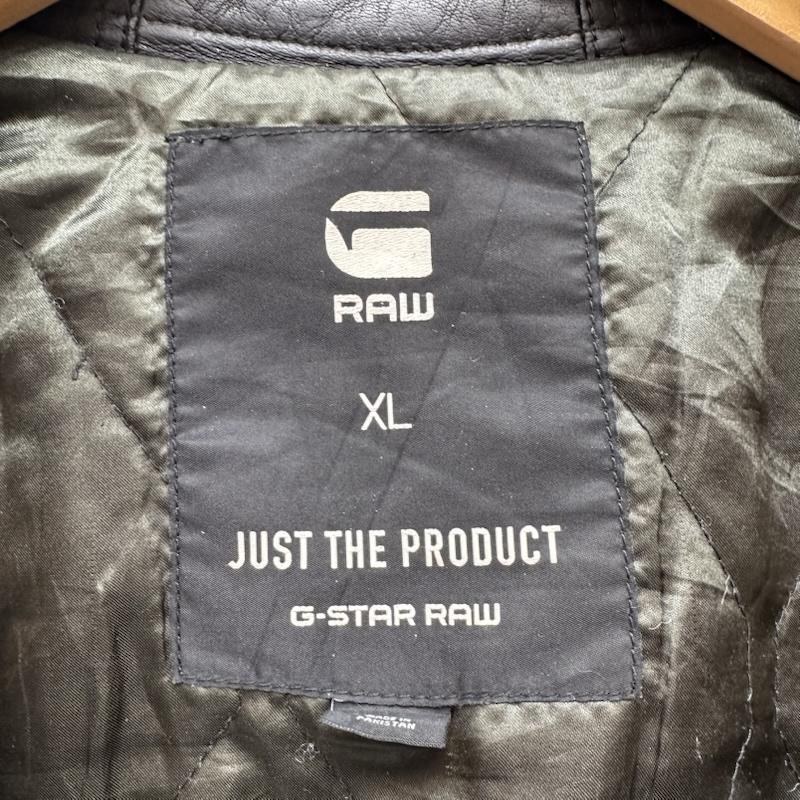 ジースターロゥ G-STAR RAW ジャケット、上着 レザージャケット MOVER LEATHER JKT シングル ライダース レザー ジャケット D03472-8259-990 XL 黒 / ブラック / black メンズ USED 古着 中古 50154509