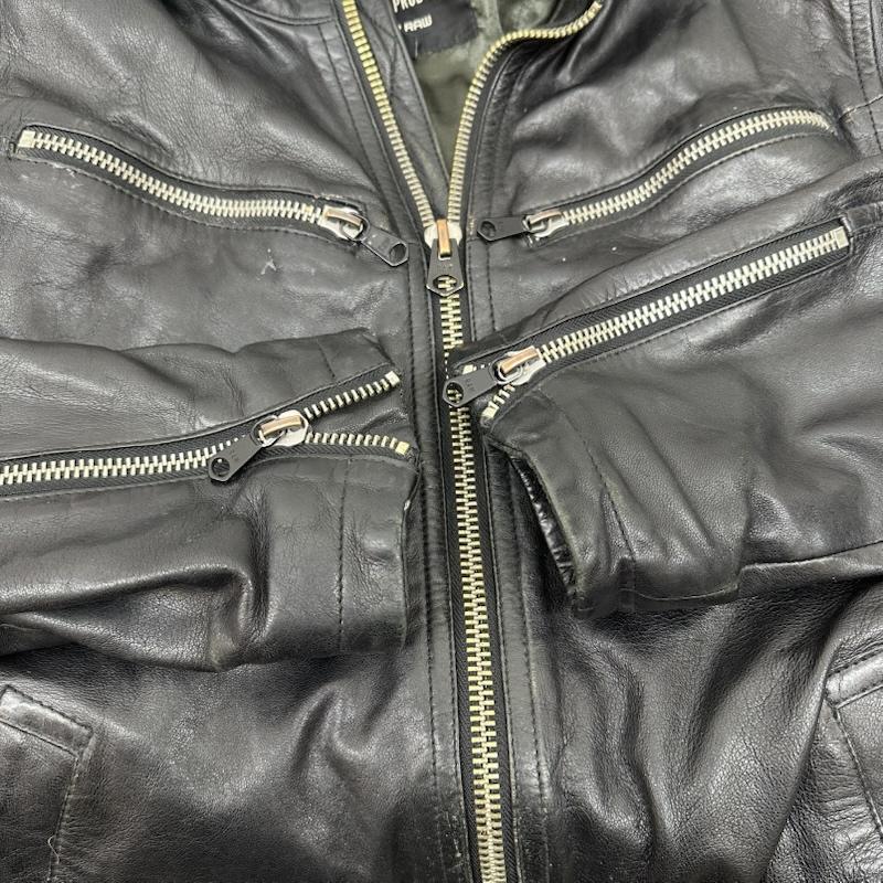 ジースターロゥ G-STAR RAW ジャケット、上着 レザージャケット MOVER LEATHER JKT シングル ライダース レザー ジャケット D03472-8259-990 XL 黒 / ブラック / black メンズ USED 古着 中古 50154509