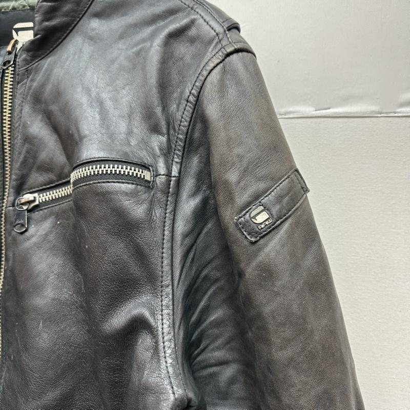 ジースターロゥ G-STAR RAW ジャケット、上着 レザージャケット MOVER LEATHER JKT シングル ライダース レザー ジャケット D03472-8259-990 XL 黒 / ブラック / black メンズ USED 古着 中古 50154509