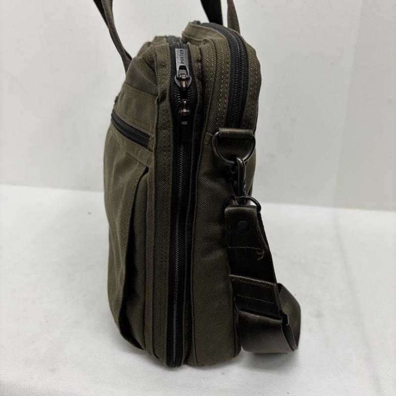ポーター PORTER ブリーフケース、書類かばん ブリーフケース、書類かばん ブリーフケース テンション CORDURA ビジネスバッグ 2way カーキ ポーター - メンズ USED 古着 中古 50154535