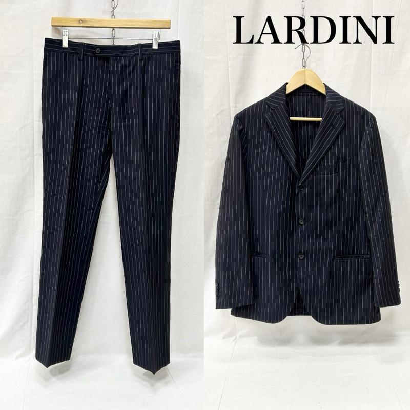 ラルディーニ LARDINI スーツ スーツ ネイビー ピンストライプ セットアップ スーツ パンツ シングル ウール made in italy サイズ48 サイドベンツ 48 ストライプ 紺 / ネイビー / navy メンズ USED 古着 中古 50154559