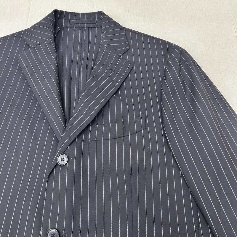 ラルディーニ LARDINI スーツ スーツ ネイビー ピンストライプ セットアップ スーツ パンツ シングル ウール made in italy サイズ48 サイドベンツ 48 ストライプ 紺 / ネイビー / navy メンズ USED 古着 中古 50154559
