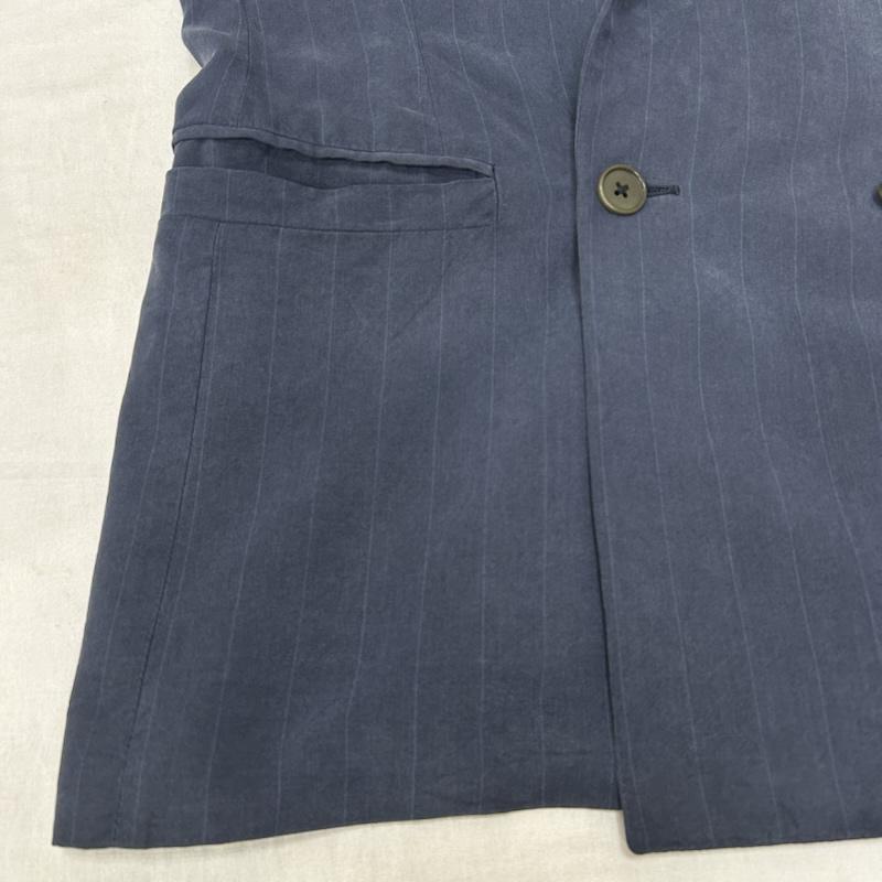 ジャンニヴェルサーチ GIANNI VERSACE ジャケット、上着 ジャケット、ブレザー COUTURE ピンストライプ ピークドラペル ダブル ジャケット made in italy - ストライプ 紺 / ネイビー / navy メンズ USED 古着 中古 50154560