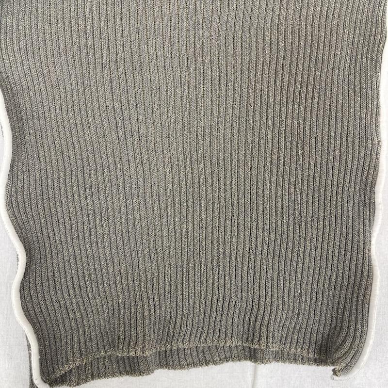 古着 USED アンサンブルニット 半袖 todo kotoha yokozawa プリーツ メローステッチ ドッキング デザイン ニット オリーブグリーン / オリーブグリーン / レディース USED 古着 中古 50154567