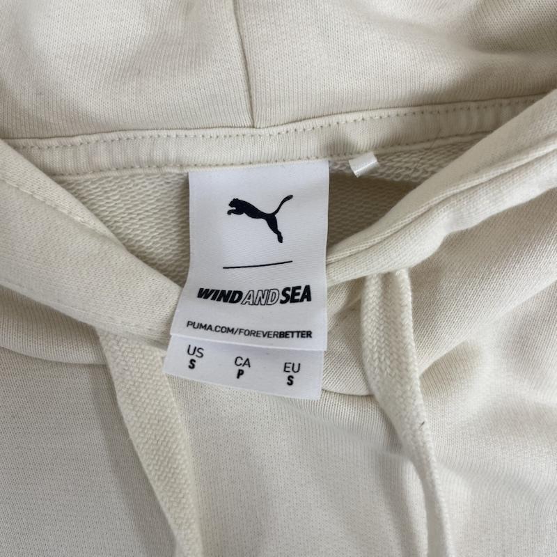 プーマ PUMA パーカー 長袖 WIND AND SEA コットン ロゴ プリント パーカー 530632-01 S ベージュ / ベージュ / beige メンズ USED 古着 中古 50154575