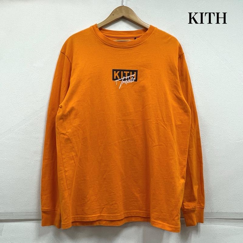 キス KITH Tシャツ 長袖 ハロウィン 限定 ロゴ プリント ロンT 長袖 ロングスリーブ M ワンポイント X ロゴ、文字 X プリント 橙 / オレンジ / orange X 黒 / ブラック / black メンズ USED 古着 中古 50154593