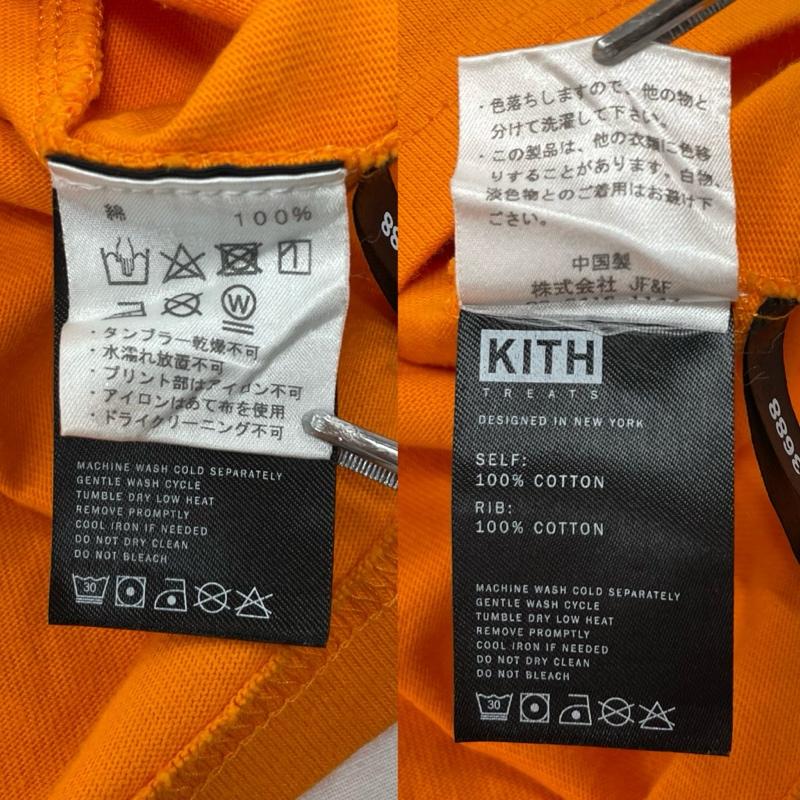 キス KITH Tシャツ 長袖 ハロウィン 限定 ロゴ プリント ロンT 長袖 ロングスリーブ M ワンポイント X ロゴ、文字 X プリント 橙 / オレンジ / orange X 黒 / ブラック / black メンズ USED 古着 中古 50154593