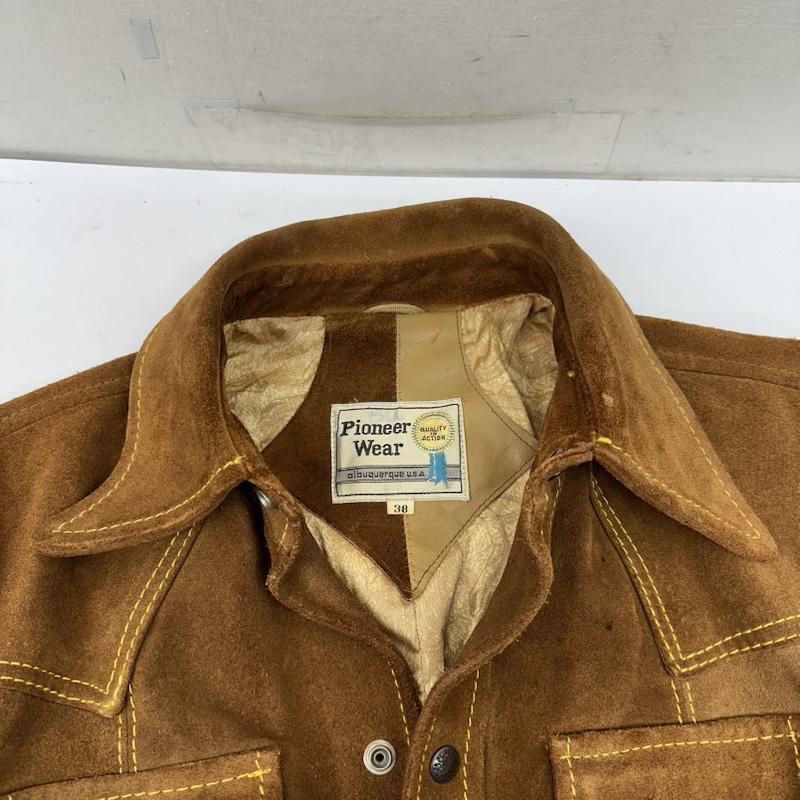 パイオニアウエアー PIONEERWEAR ジャケット、上着 レザージャケット 60s 70s USA製 スエード レザー ウエスタン ジャケット 38 茶 / ブラウン / brown メンズ USED 古着 中古 50154601