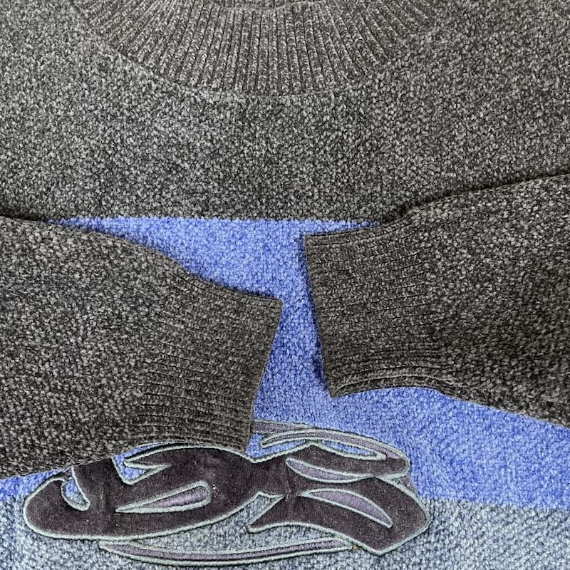 古着 USED ニット、セーター 長袖 YARDSALE MOCKNECK KNIT Tri Chenille スウエット ニット M 青 / ブルー / blue メンズ USED 古着 中古 50154614