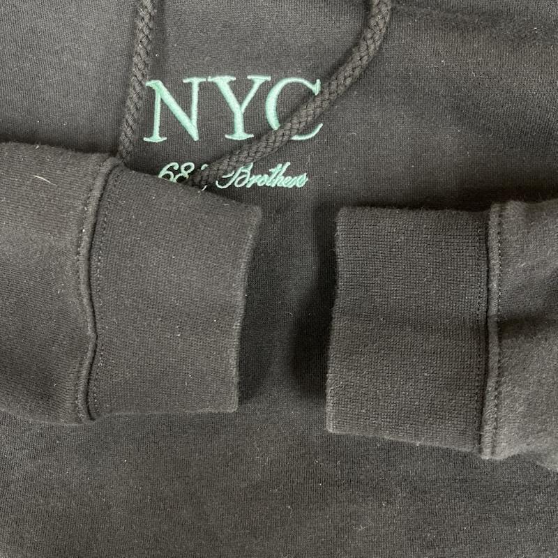 シックスティエイトアンドブラザーズ 68&brothers パーカー 長袖 THE NYC & Co ロゴ 刺繍 プル オーバー パーカー M 黒 / ブラック / black メンズ USED 古着 中古 50154625