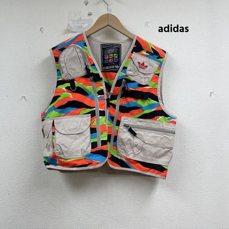 アディダス adidas ベスト ベスト フィッシング ベスト タイガー ストライプ 柄 ビッグ ロゴ カーゴ ベスト ベージュ / ベージュ / beige メンズ USED 古着 中古 50154645