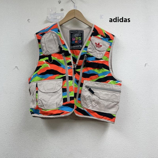 アディダス adidas ベスト ベスト フィッシング ベスト タイガー ストライプ 柄 ビッグ ロゴ カーゴ ベスト ベージュ / ベージュ / beige メンズ USED 古着 中古 50154645
