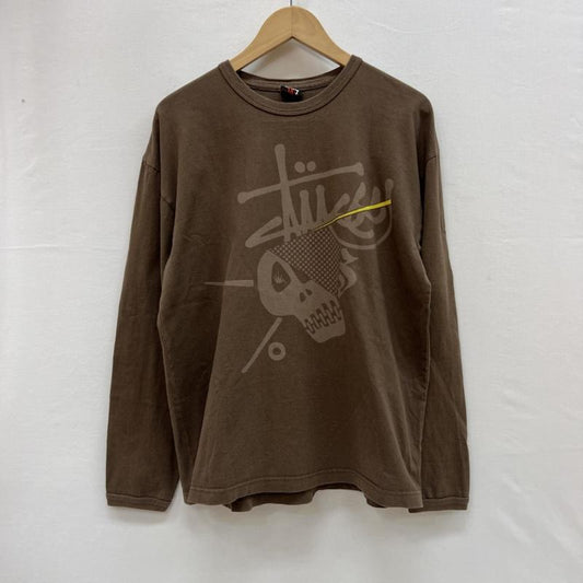 ステューシー STUSSY Tシャツ 長袖 00s スカル ロゴ 長袖 Tシャツ ロンT M 茶 / ブラウン / brown メンズ USED 古着 中古 50154652