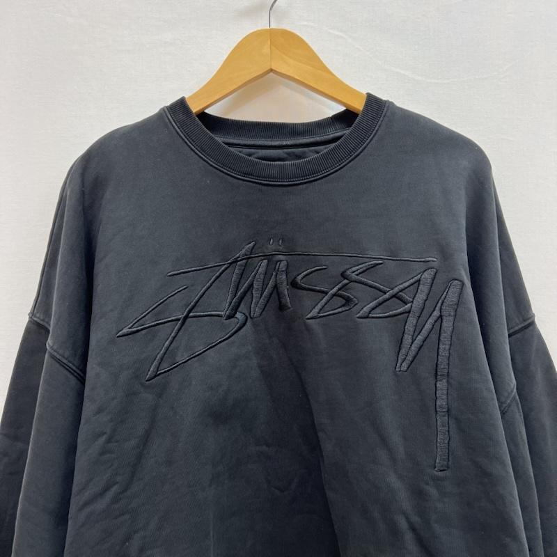 ステューシー STUSSY トレーナー 長袖 22AW RELAXED ロゴ 刺繍 クルーネック スウェット M 黒 / ブラック / black メンズ USED 古着 中古 50154653