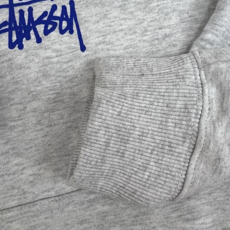 ステューシー STUSSY パーカー 長袖 折れクラウン ロゴ プルオーバー スウェット パーカー M 灰 / グレー / gray メンズ USED 古着 中古 50154655