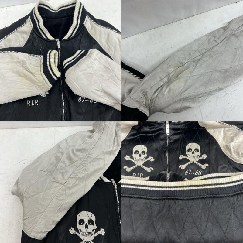 ヒステリックグラマー HYSTERIC GLAMOUR ジャケット、上着 ジャンパー、ブルゾン 別珍 サテン リバーシブル スカジャン ガール スカル ベトナム FREE 黒 / ブラック / black レディース USED 古着 中古 50154667