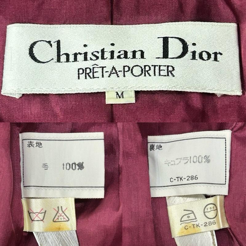 クリスチャンディオール Christian Dior ジャケット、上着 ジャケット、ブレザー pret-a-porter プレタポルテ 千鳥ツイードジャケット シングルテーラードジャケット M 千鳥格子 えんじ / ワインレッド / dark red レディース USED 古着 中古 50154672