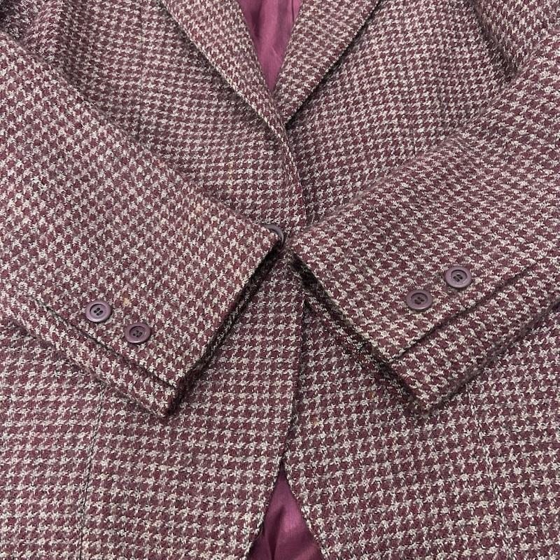 クリスチャンディオール Christian Dior ジャケット、上着 ジャケット、ブレザー pret-a-porter プレタポルテ 千鳥ツイードジャケット シングルテーラードジャケット M 千鳥格子 えんじ / ワインレッド / dark red レディース USED 古着 中古 50154672