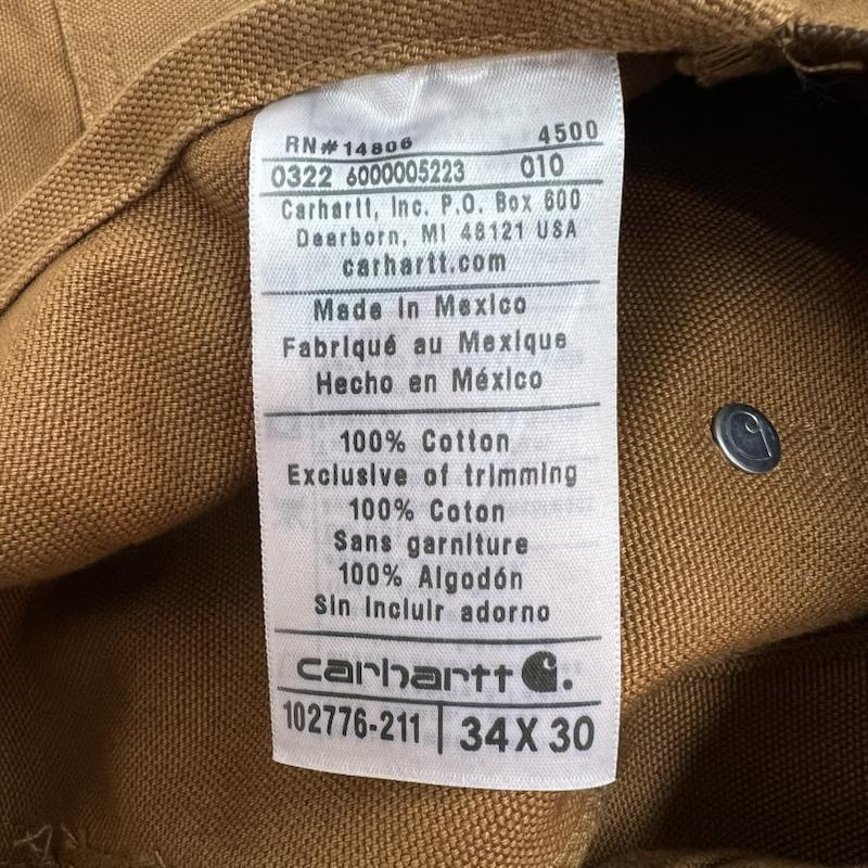 カーハート Carhartt サロペット・オーバーオール サロペット、オーバーオール ダブルニー オーバーオール リラックスフィット ダック ビブ 34 茶 / ブラウン / brown メンズ USED 古着 中古 50154674