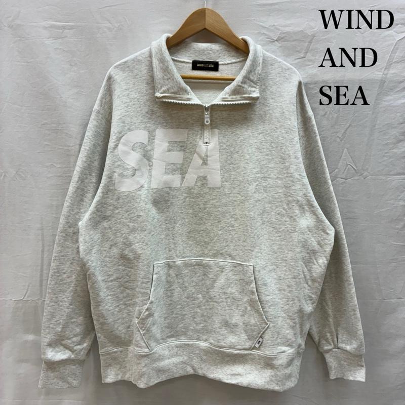 ウィンダンシー WIND AND SEA トレーナー 長袖 WDS-O-SIG-24-Q1-CS-03 プルオーバー ハーフジップ スウェット トレーナー L ロゴ、文字 X プリント 灰 / グレー / gray メンズ USED 古着 中古 50154682