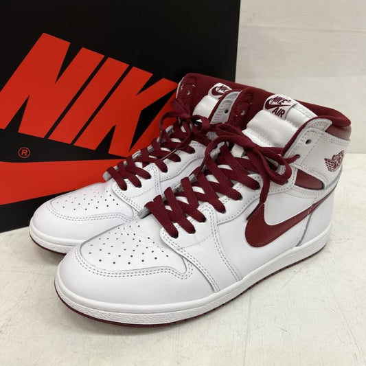 ナイキ NIKE スニーカー スニーカー AIR JORDAN 1 HIGH 85  METALLIC BURGUNDY  BQ4422-161 エア ジョーダン ハイ 27.5cm 白 / ホワイト / white X 赤 / レッド / red メンズ USED 古着 中古 50154683
